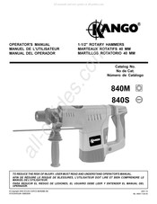 Kango 840S Manuel De L'utilisateur