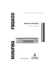 Behringer MINIFBQ FBQ800 Manuel D'utilisation