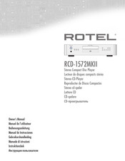Rotel RCD-1572MKII Manuel De L'utilisateur