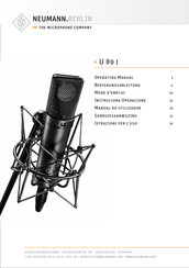 Neumann.Berlin U 89 I Mode D'emploi