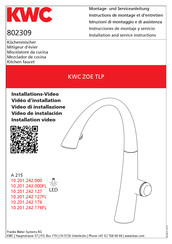 KWC ZOE TLP 10.201.242.000 Instructions De Montage Et D'entretien