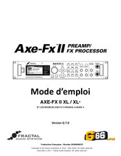 Fractal Audio Systems AXE-FX II Mode D'emploi