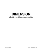 National Optronics DIMENSION Guide De Démarrage Rapide