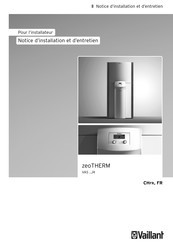 Vaillant zeoTHERM VAS 4 Série Notice D'installation Et D'entretien