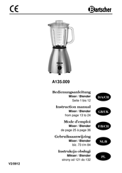 Bartscher A135.009 Mode D'emploi