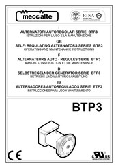 Mecc Alte BTP3 Série Manuel D'instruction Et De Maintenance