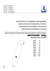 Beko DRYPOINT MDp 12 Instructions De Montage Et De Service
