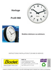 Bodet Horloge Profil 960 Instructions D'utilisation