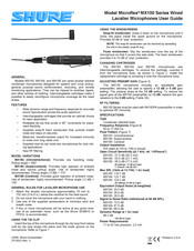 Shure Microflex MX184 Mode D'emploi