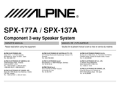 Alpine SPX-177A Manuel De L'utilisateur