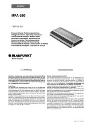 Bosch BLAUPUNKT MPA 680 Instructions De Montage / Mode D'emploi / Garantie