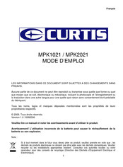 Curtis MPK2021 Mode D'emploi