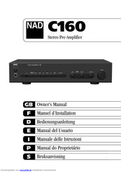 NAD C160 Manuel D'installation