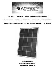 Sunforce PANNEAU SOLAIRE CRISTALLIN Notice D'utilisation