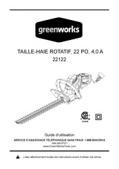 GreenWorks 22122 Guide D'utilisation