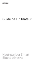 Sony BSP60 Guide De L'utilisateur