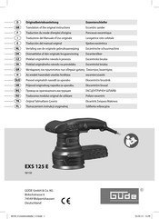 Güde EXS 125 E Traduction Du Mode D'emploi D'origine