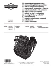 Briggs & Stratton Vanguard Turbocharged Diesel 588447 Instructions D'utilisation Et De Maintenance