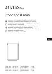 Harvia SENTIO Concept R mini CP-RM-75 Instructions D'installation Et Mode D'emploi