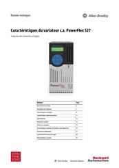 Rockwell Automation Allen-Bradley PowerFlex 527 Traduction Des Instructions D'origine