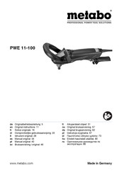 Metabo PWE 11-100 Notice Originale