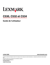 Lexmark C532 Guide De L'utilisateur