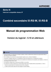 Aiphone IX-RS-W Manuel De Programmation