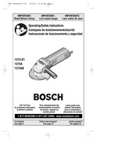 Bosch 1375A Consignes De Fonctionnement/Sécurité