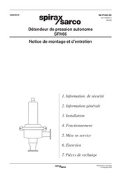 Spirax Sarco SRV66 Notice De Montage Et D'entretien