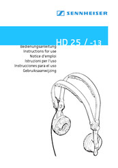 Sennheiser HD 25 Notice D'emploi