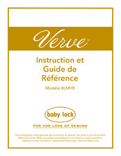 Baby Lock Verve BLMVR Instruction Et Guide De Référence