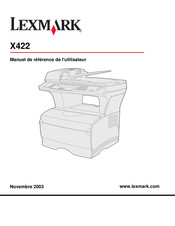 Lexmark X422 Manuel De Référence