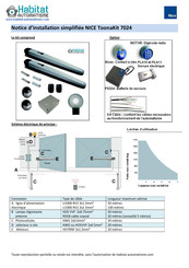 Habitat Automatisme NICE ToonaKit 7024 Notice D'installation