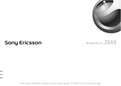 Sony Ericsson Z600 Mode D'emploi