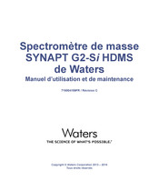 Waters SYNAPT G2-Si HDMS Manuel D'utilisation Et De Maintenance