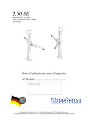 Nussbaum 2.50 SE Notice D'utilisation Et Carnet D'inspection