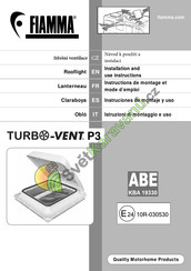 Fiamma TURBO-VENT P3 Instructions De Montage Et Mode D'emploi