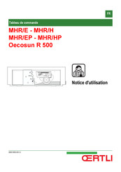 OERTLI Oecosun R 500 MHR/H Notice D'utilisation