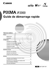Canon PIXMA iP 2000 Guide De Démarrage Rapide