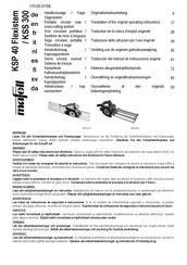 Mafell KSS 300 Traduction De La Notice D'emploi Originale