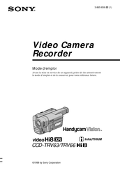 Sony Handycam Vision CCD-TRV63 Mode D'emploi