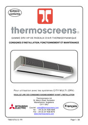 Mitsubishi Electric Thermoscreens HP2000DXEVRF Consignes D'installation, Fonctionnement Et Maintenance