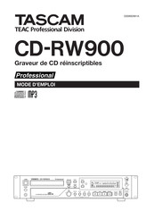 Tascam CD-RW900 MK II Mode D'emploi