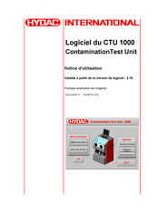 HYDAC International CTU 1000 Notice D'utilisation