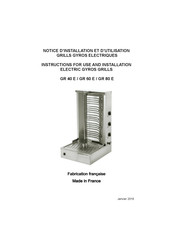 Roller Grill GR 40 E Notice D'installation Et D'utilisation