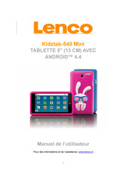 LENCO Kidztab-540 Mini Manuel De L'utilisateur