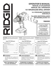 RIDGID R860092 Manuel D'utilisation