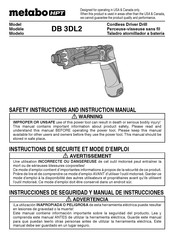 Metabo HPT DB 3DL2 Instructions De Sécurité Et Mode D'emploi