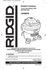 RIDGID 1200RV0 Mode D'emploi