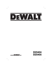 DeWalt D25405 Traduction De La Notice D'instructions Originale